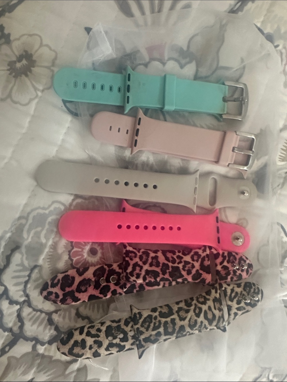 Silicone Replacement Watch Bands - Mint, Blush, Cream, Hot Pink & Leopard Prints